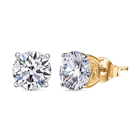 LUXURIANT 3 Ct. Lab Grown Diamond Solitaire Earrings in 9K Gold, SGL Certified