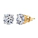 LUXURIANT 3 Ct. Lab Grown Diamond Solitaire Earrings in 9K White Gold, SGL Certified