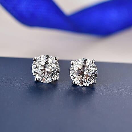 Luxuriant 9K Yellow Gold SGL Certified Lab Grown Diamond (SI-GH) Solitaire Stud Push Post Earring 3.00 Ct.