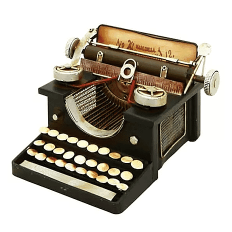 Creative Craft Hand Painted Vintage Style Typewriter - Black