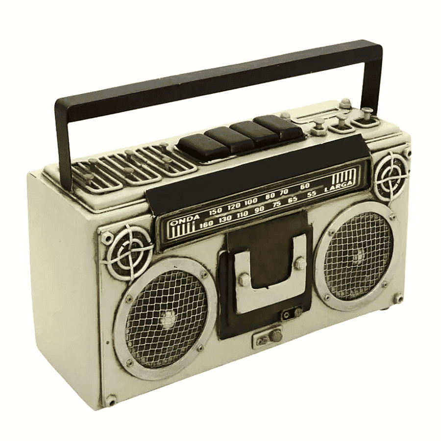 Creative Craft Hand Painted Vintage Style Mini Retro Radio - Cream