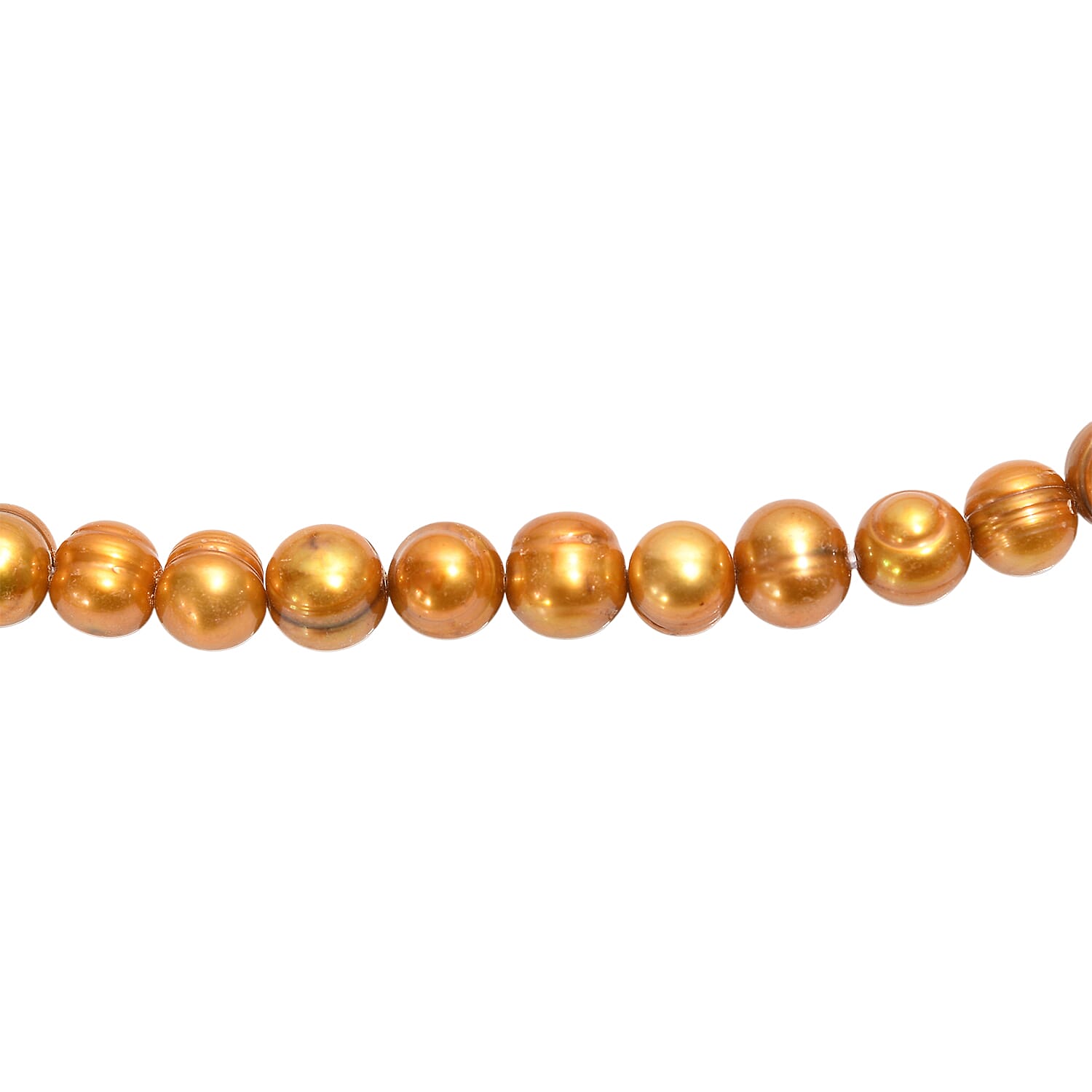 Golden Dyed Pearl Stone Necklace (Size 44) 640.00 Ct.
