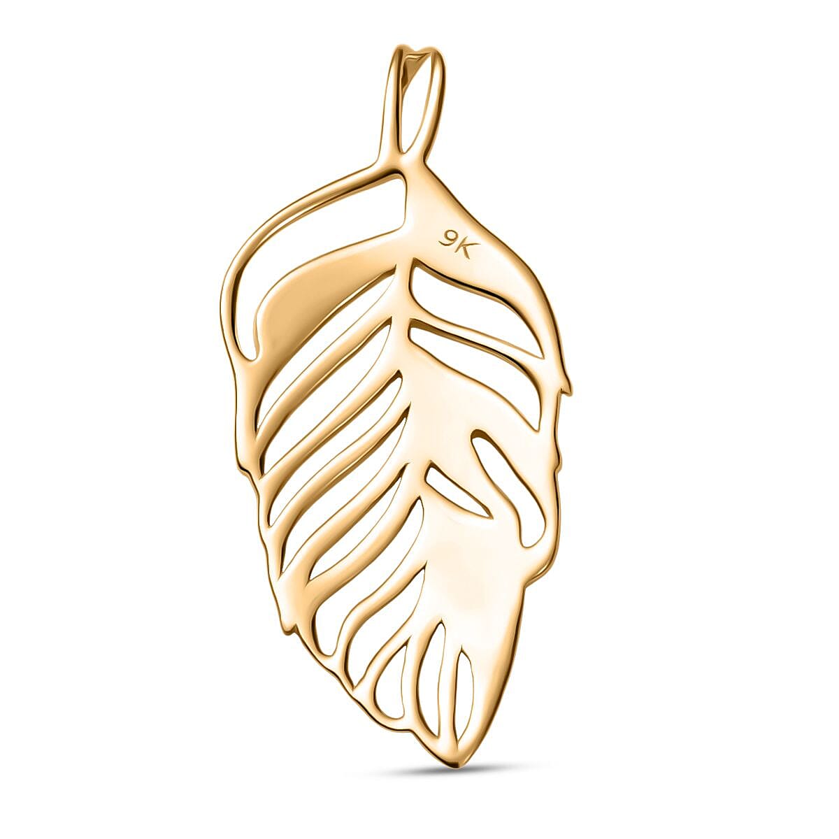 9K Yellow Gold Leaf Pendant, Gold Wt. 1.23 Gms.