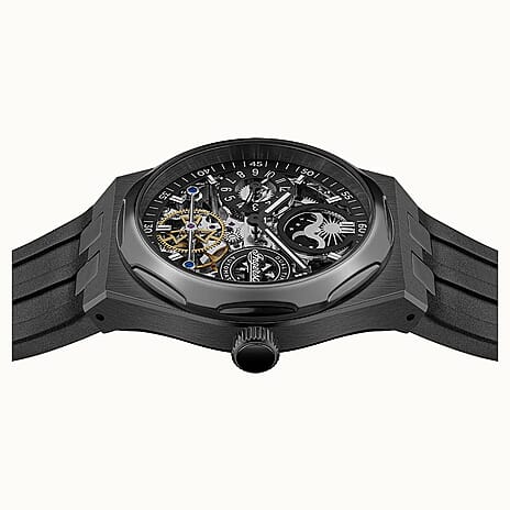 Ingersoll 1892 Broadway Skeleton Dial 5ATM 43mm Black Stainless Steel Case Mens Watch with Black Silicone Strap