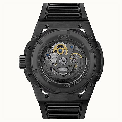 Ingersoll 1892 Springfield Skeleton Dial 5ATM 48mm Black Stainless Steel Case Mens Watch with Black Silicone Strap