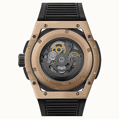 Ingersoll 1892 Springfield Skeleton Dial 5ATM 48mm Black - Bronze Stainless Steel Case Mens Watch with Black Silicone Strap