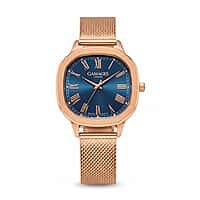 Gamages of London Evelyn Diamond Swiss Quartz Movt. Blue Dial Ladies Watch with Rose Gold Milanese Strap