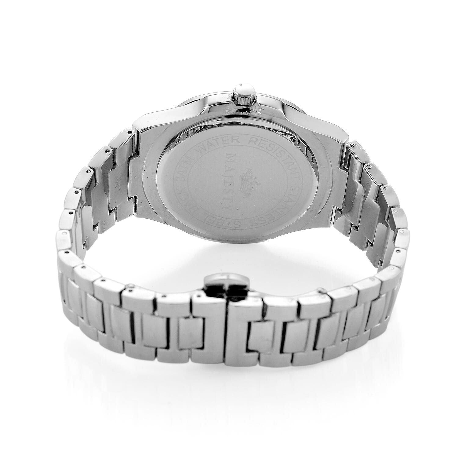 ONE TIME DEAL - Majesty Miyota 2035 Movement 3ATM Water Resistant Navy Blue Hydraulic Dial Watch with Silver Colour Strap