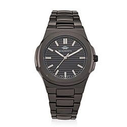Majesty Miyota 2035 Movement 3ATM Water Resistant Black Hydraulic Dial Watch with Black Colour Chain Strap
