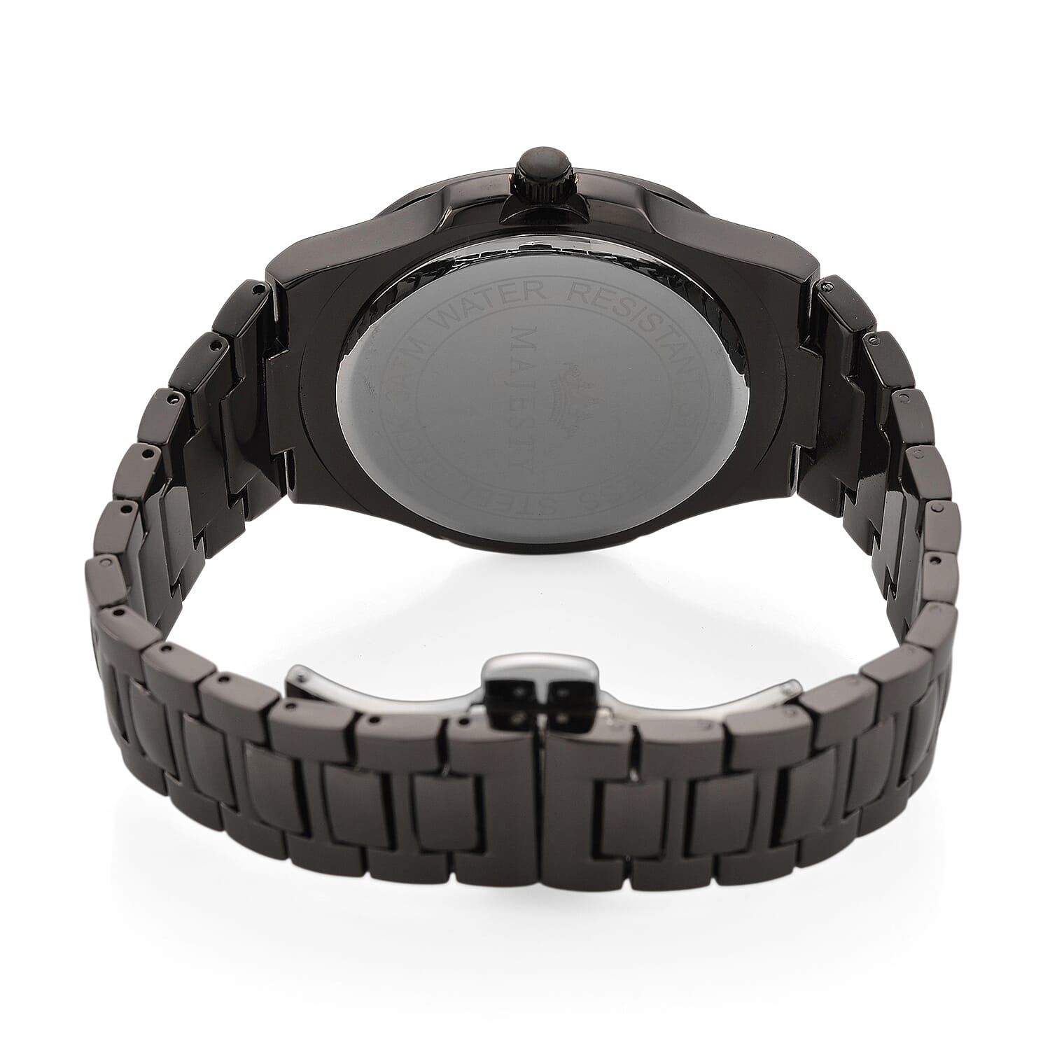 Majesty Miyota 2035 Movement 3ATM Water Resistant Black Hydraulic Dial Watch with Black Colour Chain Strap