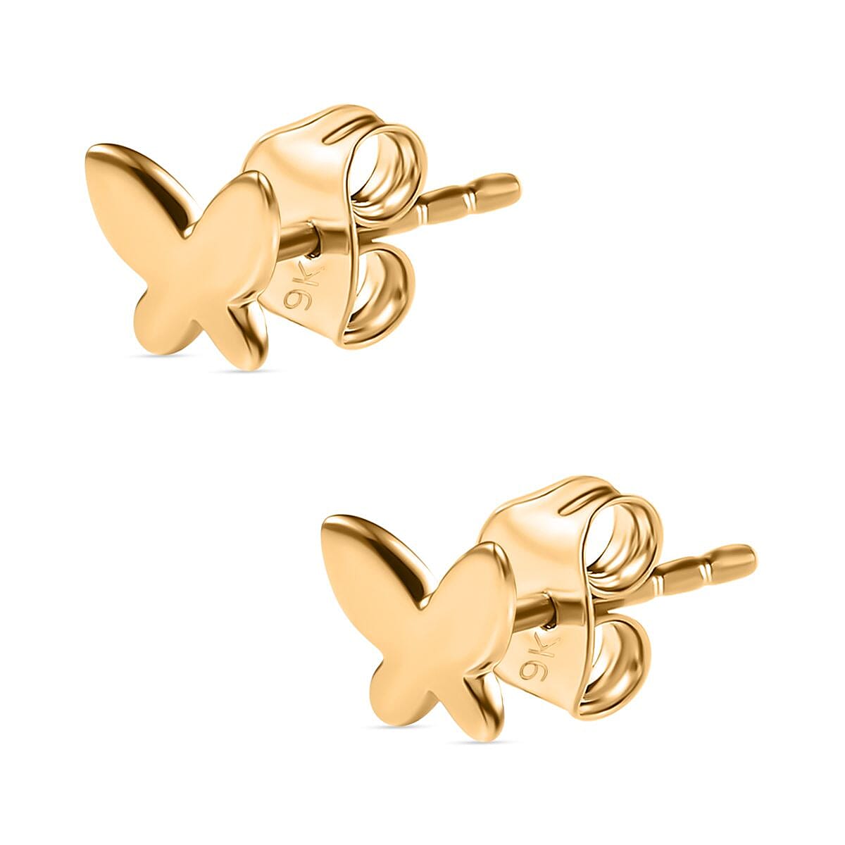 9K Yellow Gold Butterfly Earring with Push Back