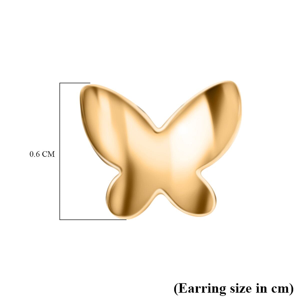 9K Yellow Gold Butterfly Earring with Push Back