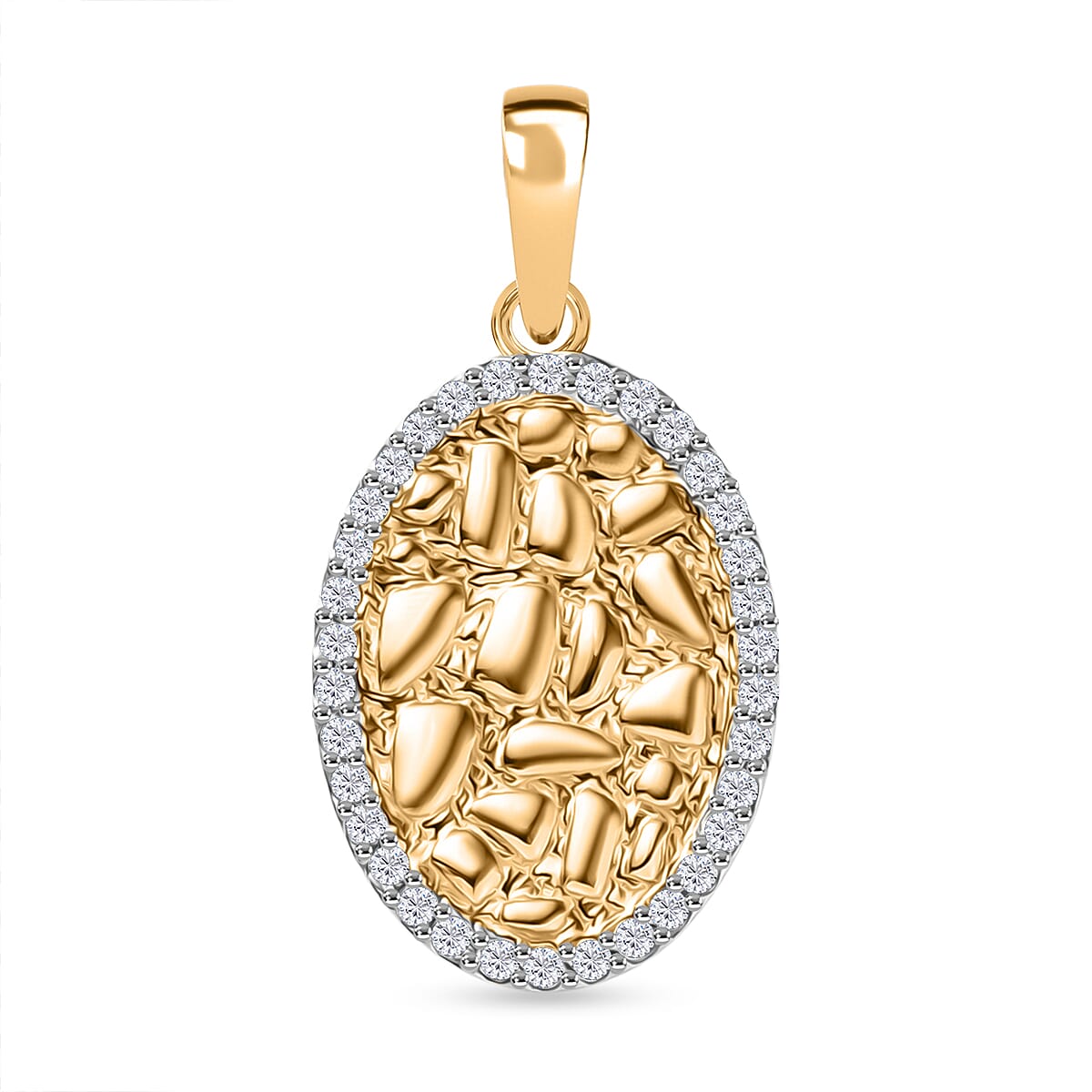 9K Yellow Gold Moissanite Pendant