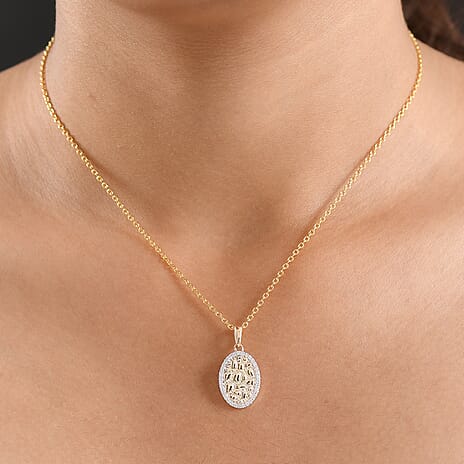 9K Yellow Gold Moissanite Pendant