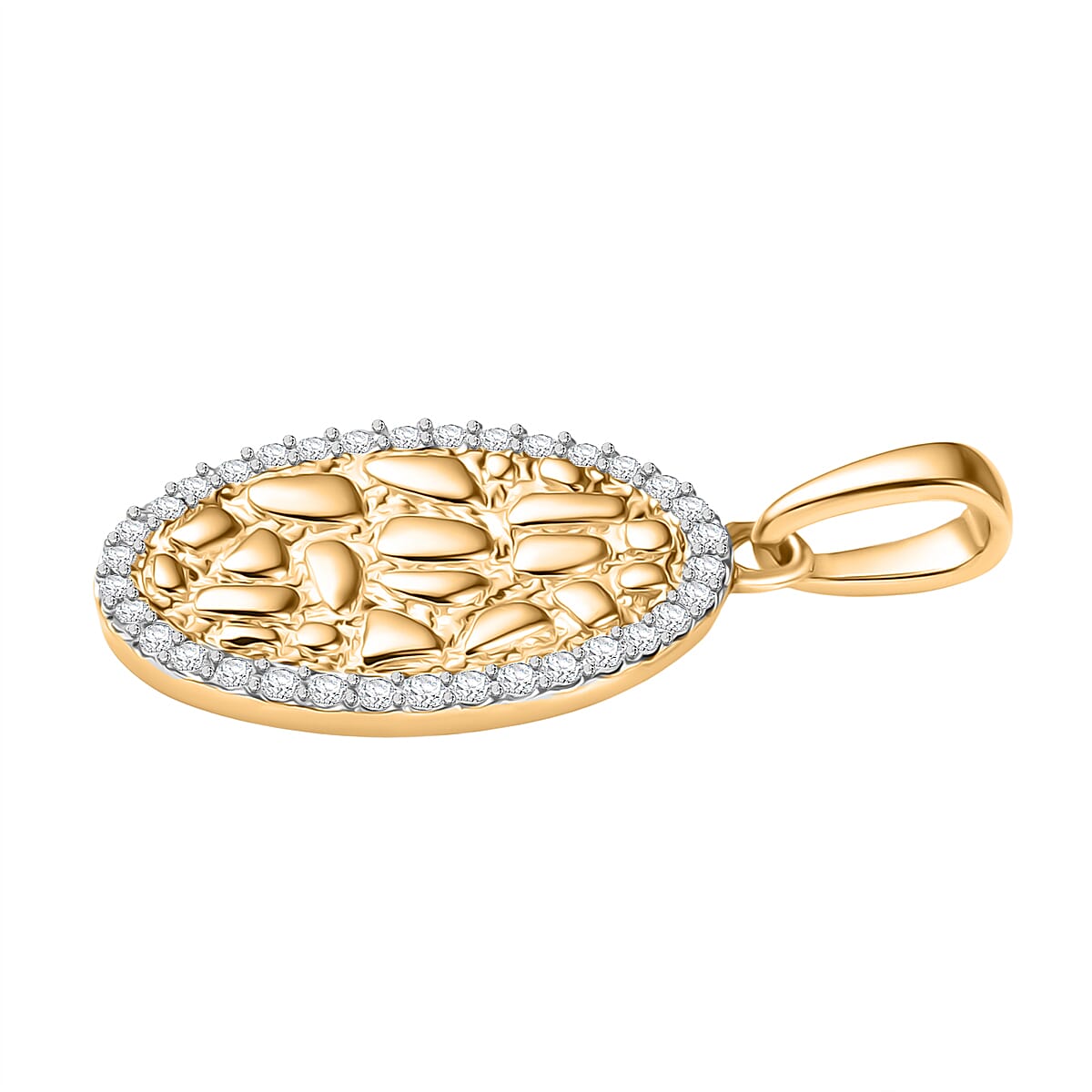 9K Yellow Gold Moissanite Pendant