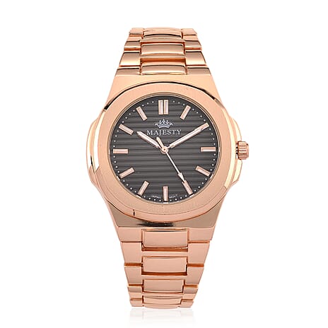 Majesty Miyota 2035 Movement 3ATM Water Resistant Gray Hydraulic Dial Watch with Rose Gold Colour Chain Strap
