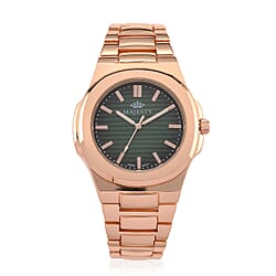 BRAND NEW -- Majesty Miyota 2035 Movement 3ATM Water Resistant Green Gradient Hydraulic Dial Watch with Rose Gold Colour Chain Strap