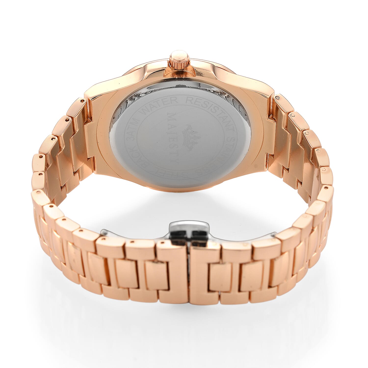 BRAND NEW -- Majesty Miyota 2035 Movement 3ATM Water Resistant Green Gradient Hydraulic Dial Watch with Rose Gold Colour Chain Strap