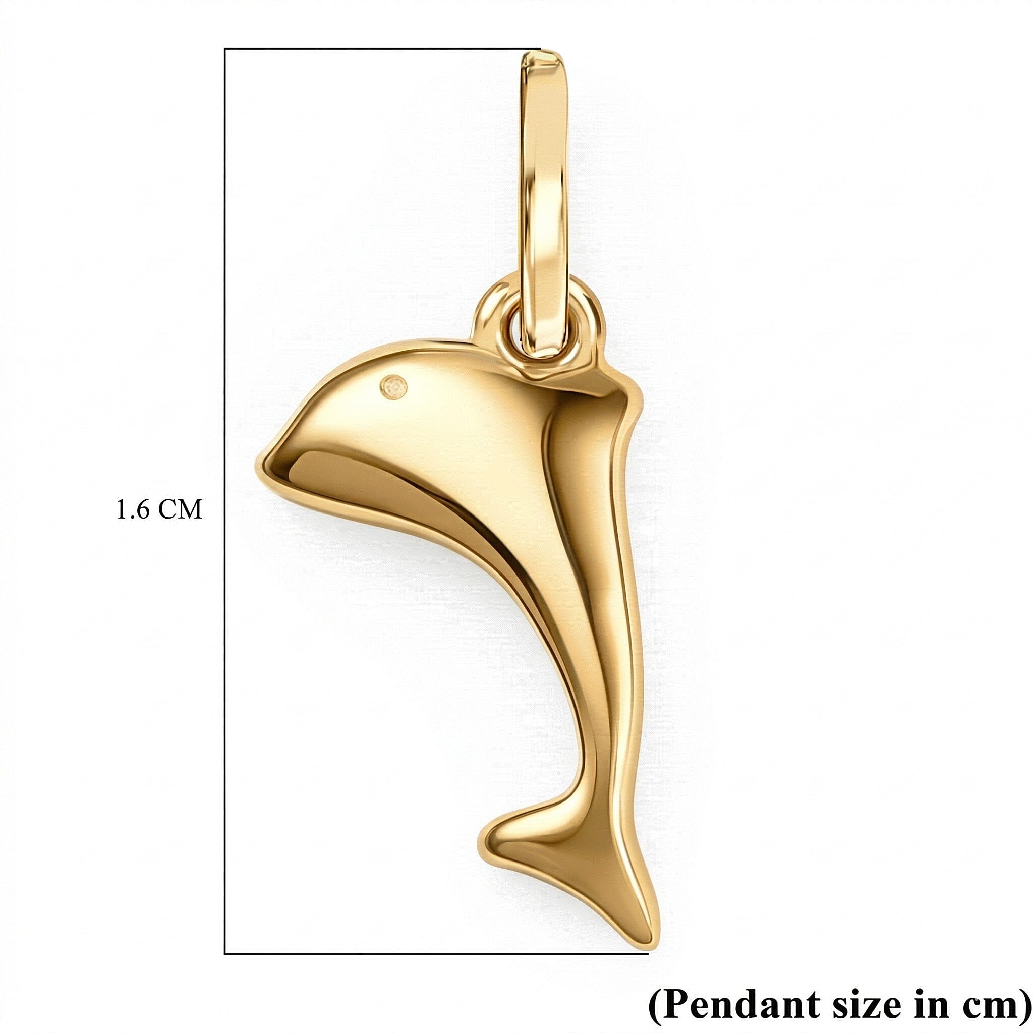 9K Yellow Gold Dolphin Pendant