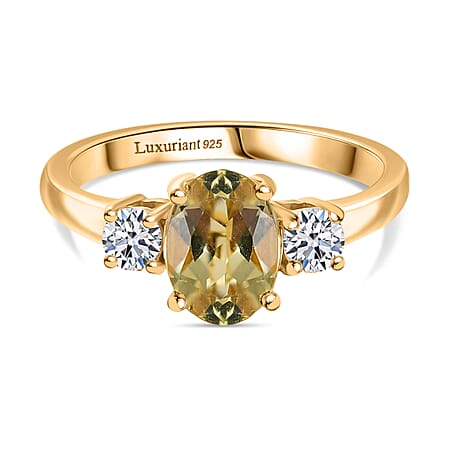 Luxuriant Heliodor & Lab Grown Diamond (SI-GH) Ring in 18K Vermeil Yellow Gold Plated Sterling Silver 1.44 Ct. Luxuriant Heliodor & Lab Grown Diamond (SI-GH) Ring in 18K Vermeil Yellow Gold Plated Sterling Silver 1.44 Ct.