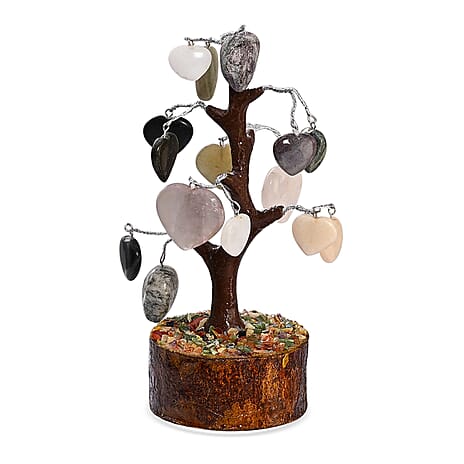 THE HANDMADE LUXURY - Bliss - Beyond Set of 3 Rose Quartz Gemstone Gifting Set - 20cm Heart Tree, Soya Wax Candle - 8mm Bracelet - Pink