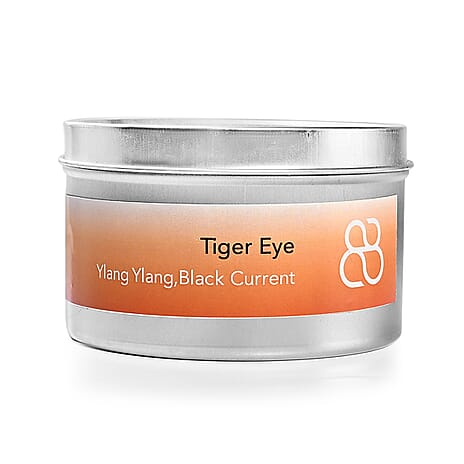 THE HANDMADE LUXURY - Bliss - Beyond Set of 3 Tiger Eye Gemstone Gifting Set - 20cm Heart Tree, Soya Wax Candle - 8mm Bracelet - Brown