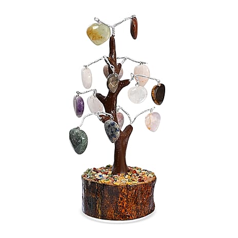 THE HANDMADE LUXURY - Bliss - Beyond Set of 3 Tiger Eye Gemstone Gifting Set - 20cm Heart Tree, Soya Wax Candle - 8mm Bracelet - Brown