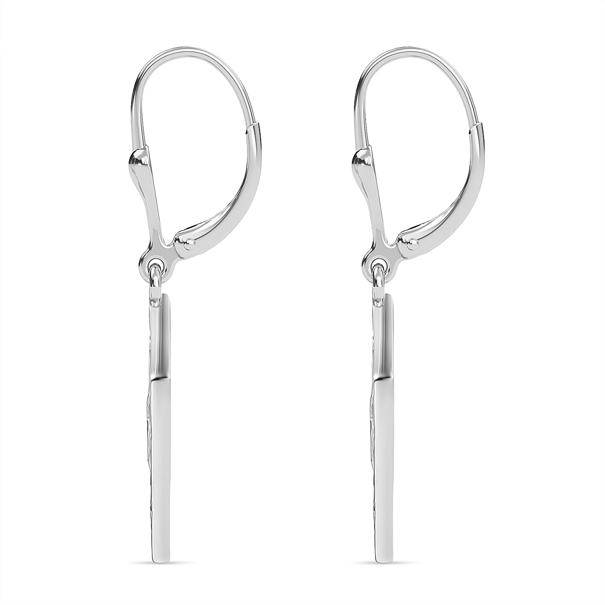 D'Joy Bible Earring with Lever Back in Yellow Gold Plated & Rhodium Overlay Sterling Silver
