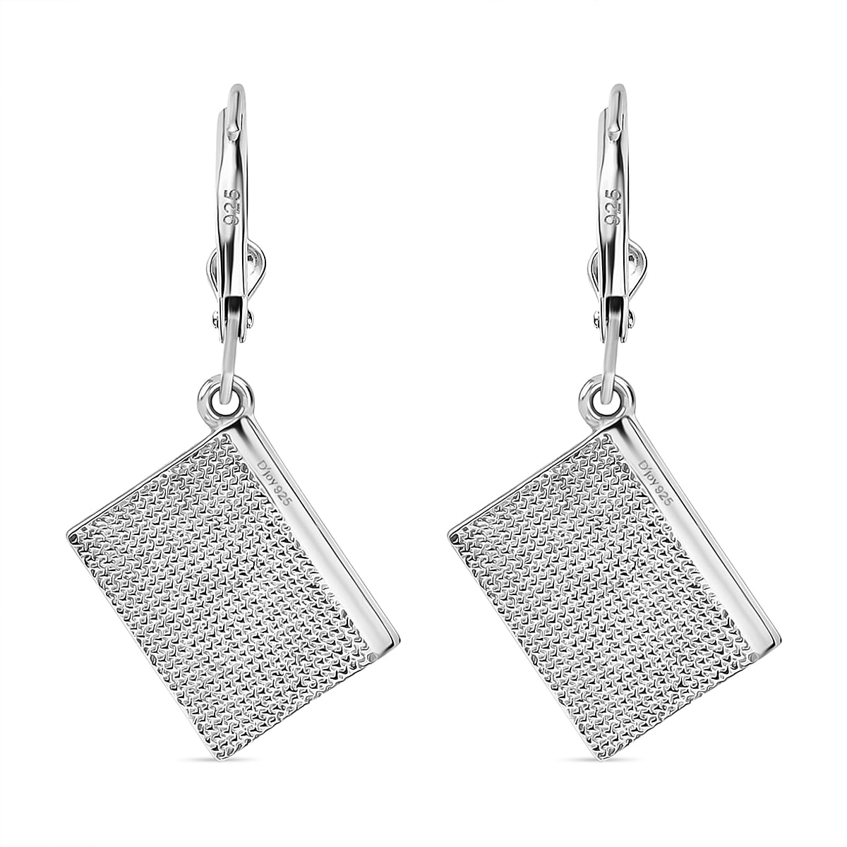 D'Joy Bible Earring with Lever Back in Yellow Gold Plated & Rhodium Overlay Sterling Silver