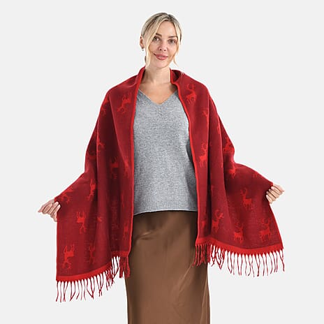 Best Seller Jacquard Shawl (180 X 65 Cm) - Red