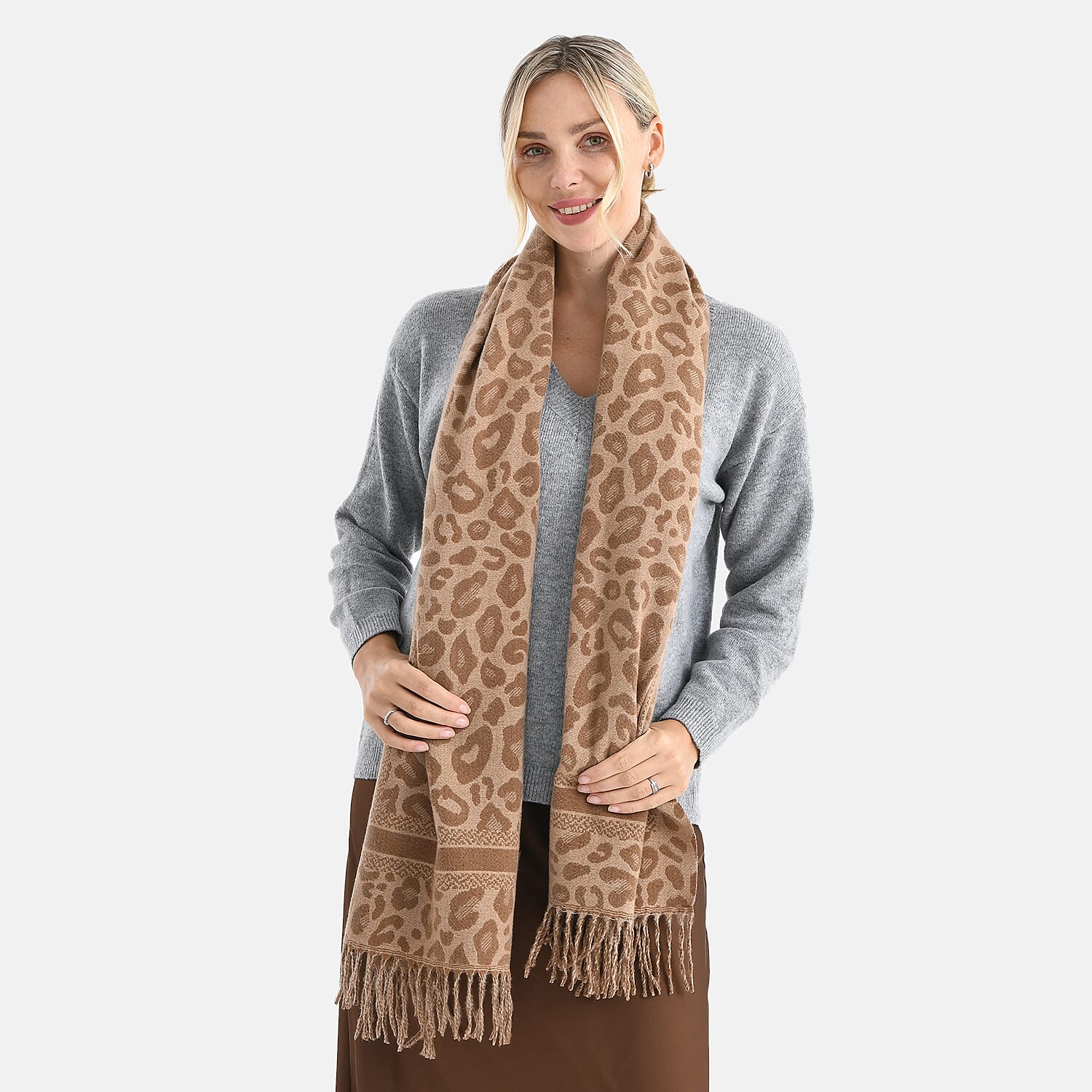 Best Seller Jacquard Shawl (180 X 63 Cm) - Brown