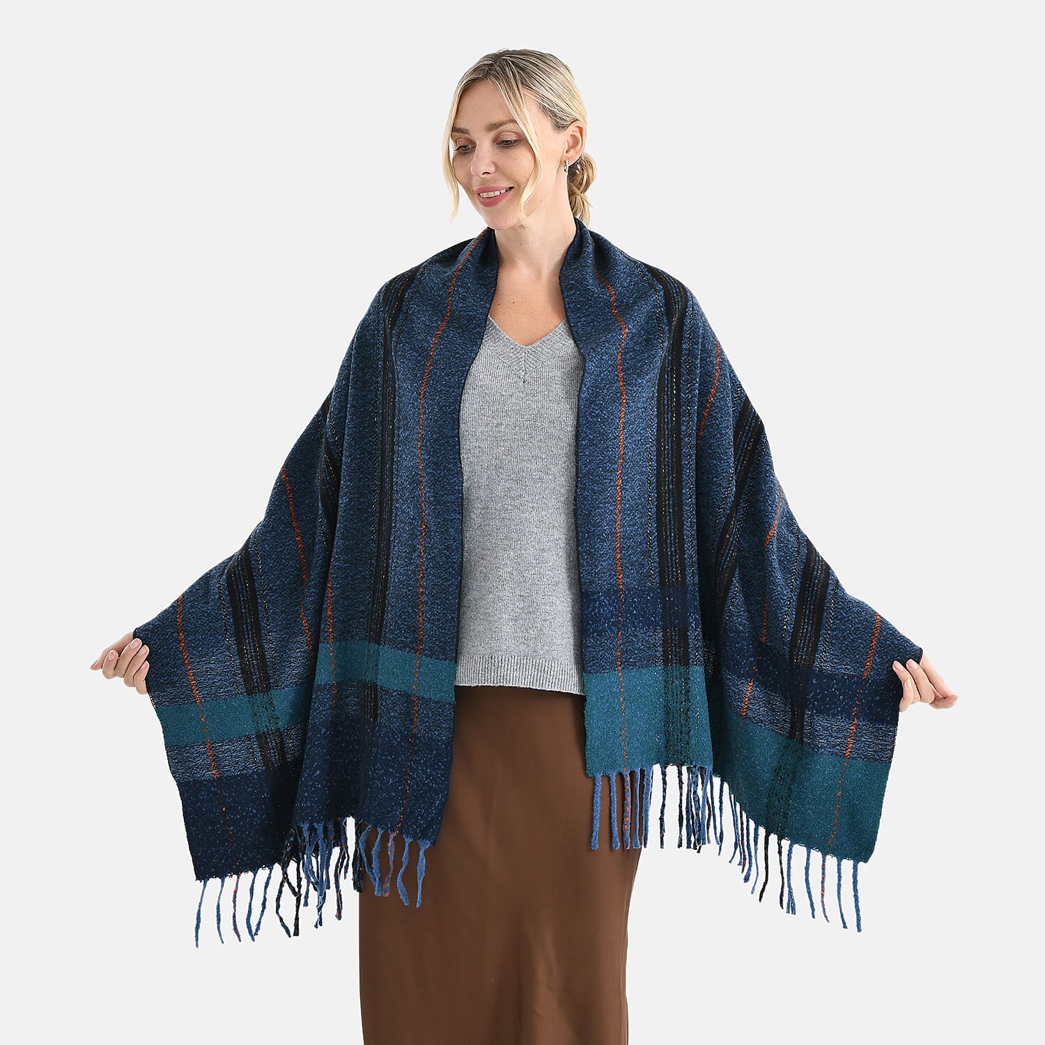 Best Seller Jacquard Shawl (180 X 70 Cm) - Blue