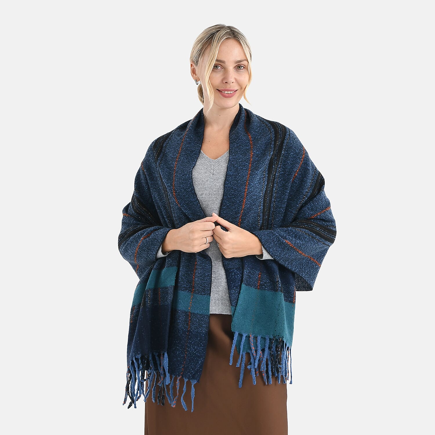 Best Seller Jacquard Shawl (180 X 70 Cm) - Blue