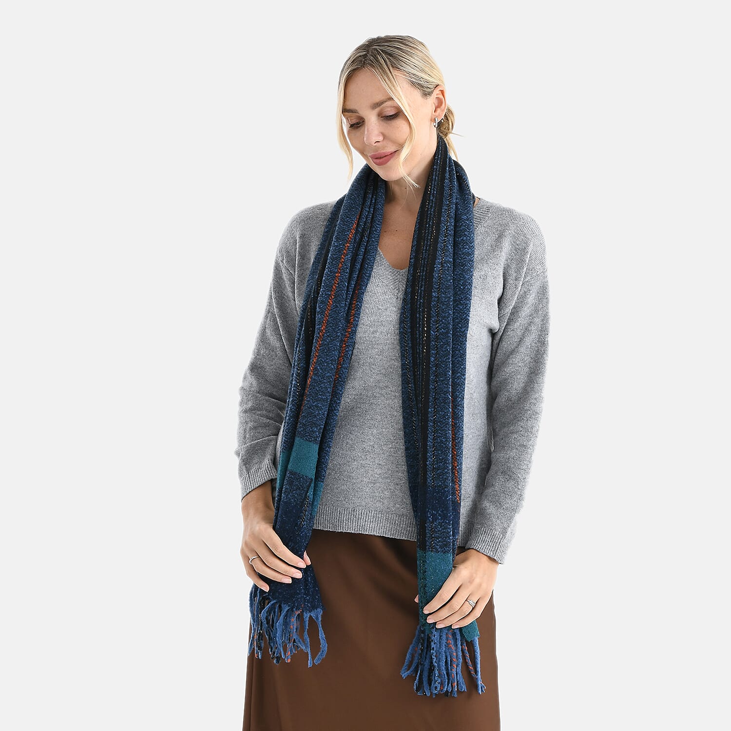 Best Seller Jacquard Shawl (180 X 70 Cm) - Blue