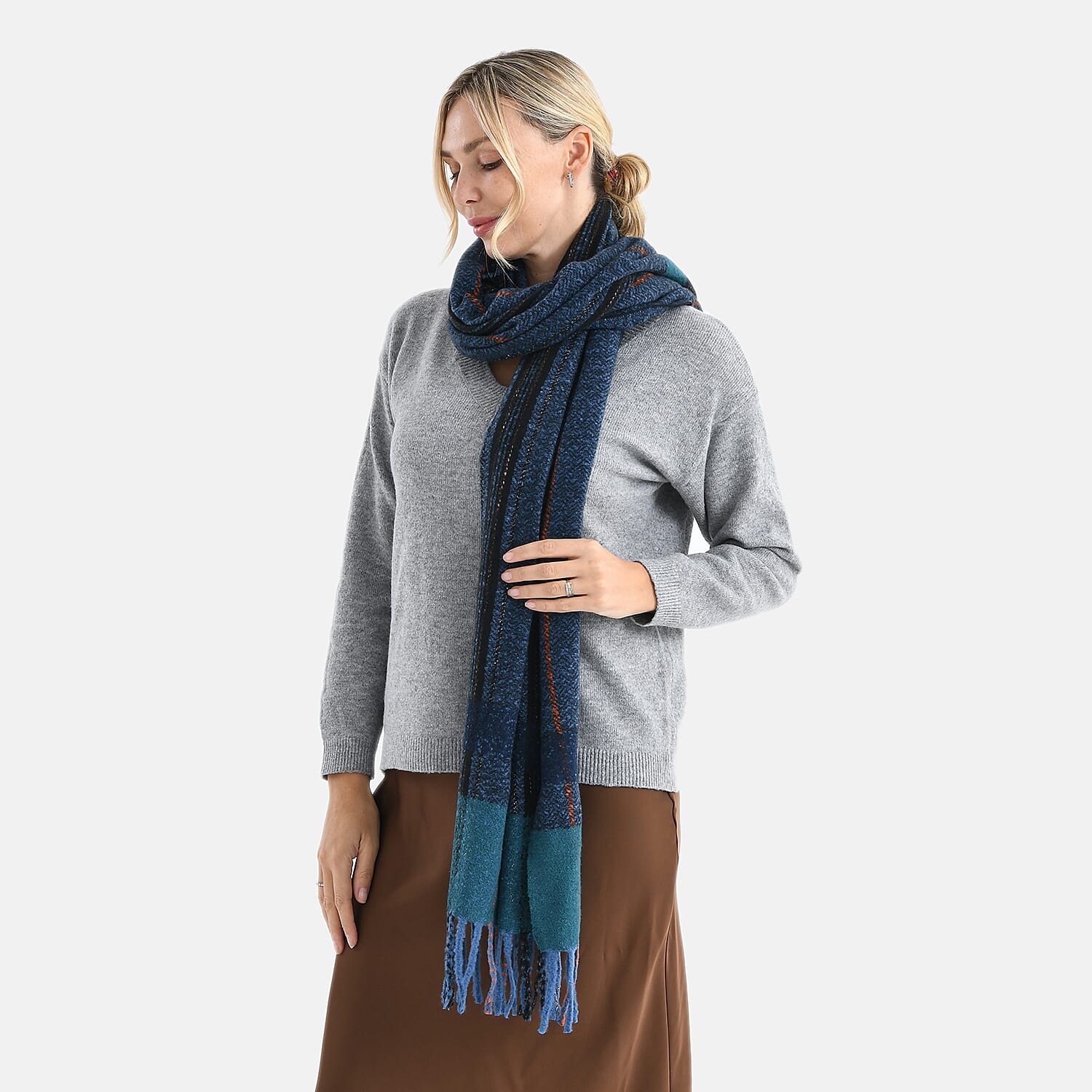 Best Seller Jacquard Shawl (180 X 70 Cm) - Blue