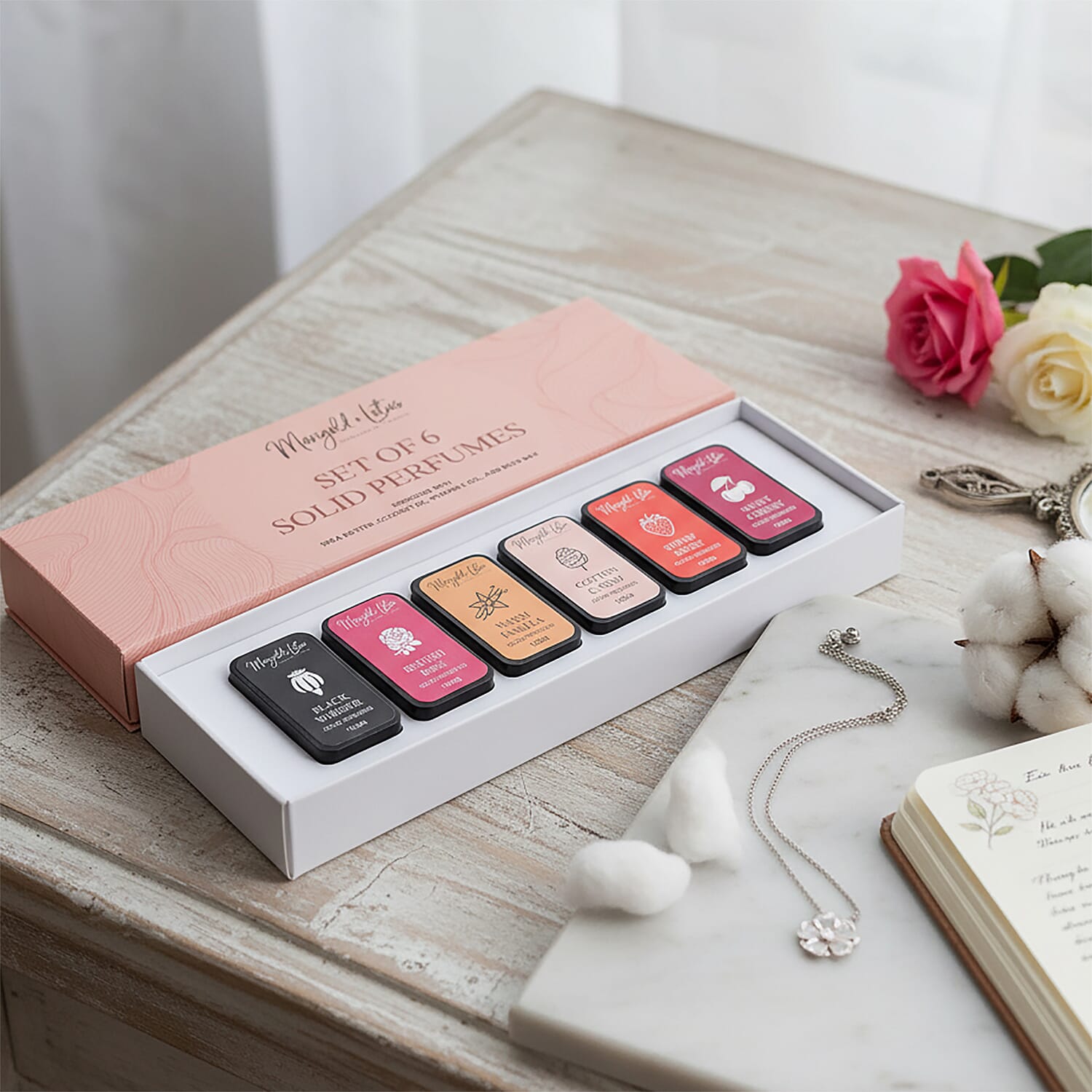 6-Pack Womens Solid Cologne Set (10g) - Marigold & Lotus