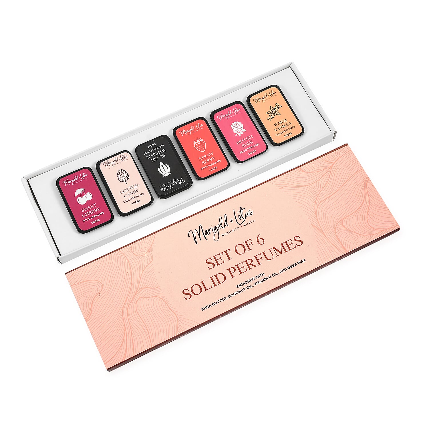 6-Pack Womens Solid Cologne Set (10g) - Marigold & Lotus