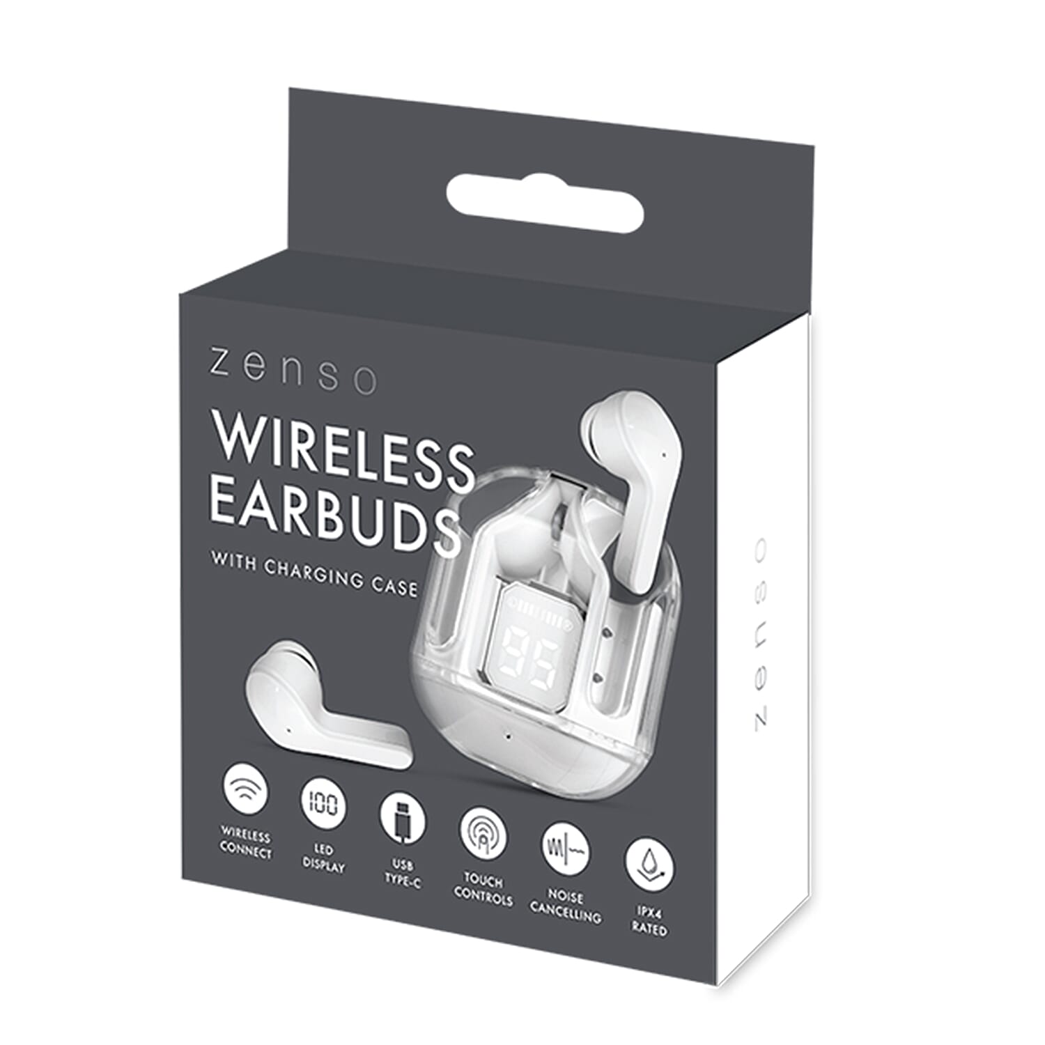 Wirelss Digital Case Earbuds - White