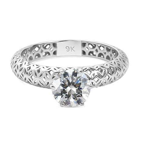 Luxuriant 9K White Gold SGL Certified Lab Grown Diamond (SI-GH) Solitaire Ring 1.00 Ct.