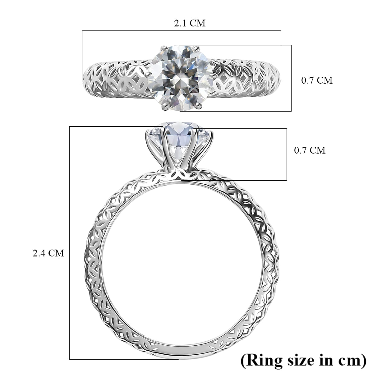 Luxuriant 9K White Gold SGL Certified Lab Grown Diamond (SI-GH) Solitaire Ring 1.00 Ct.