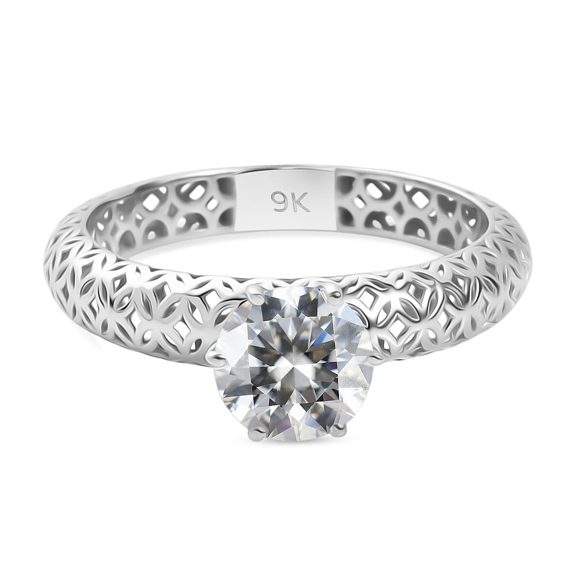 LUXURIANT 1 Ct. Lab Grown Diamond Solitaire Ring in 9K White Gold SGL Certified (SI-GH)