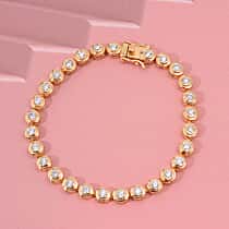 LUXURIANT 3.30 Ct. Lab Grown Diamond Link Bracelet (Size 7.5) in Yellow Gold Plated Sterling Silver  (SI-GH)