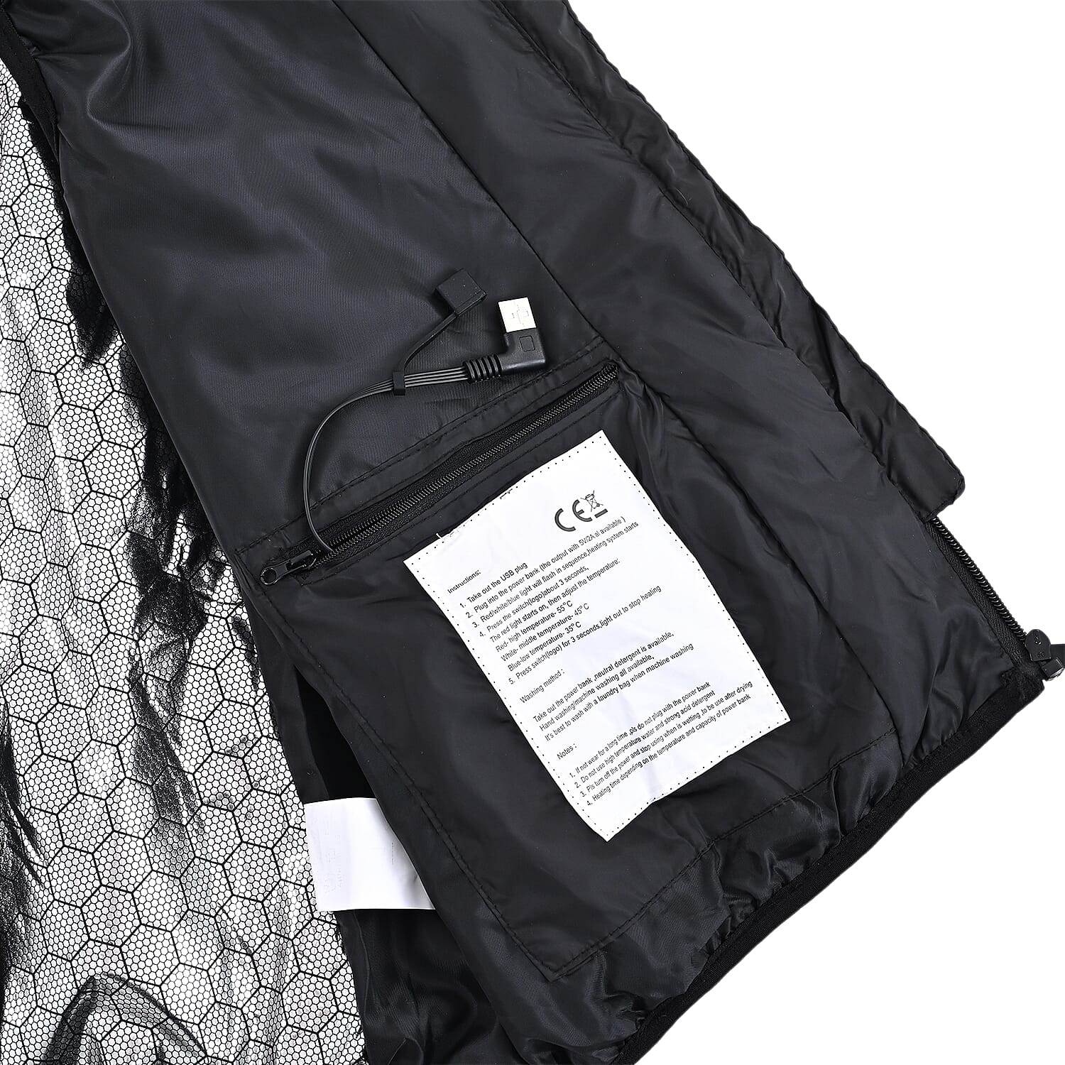 Valisserie Lightweight Heating Gilet with 4-Way Heating System (Size - S-M) - Black