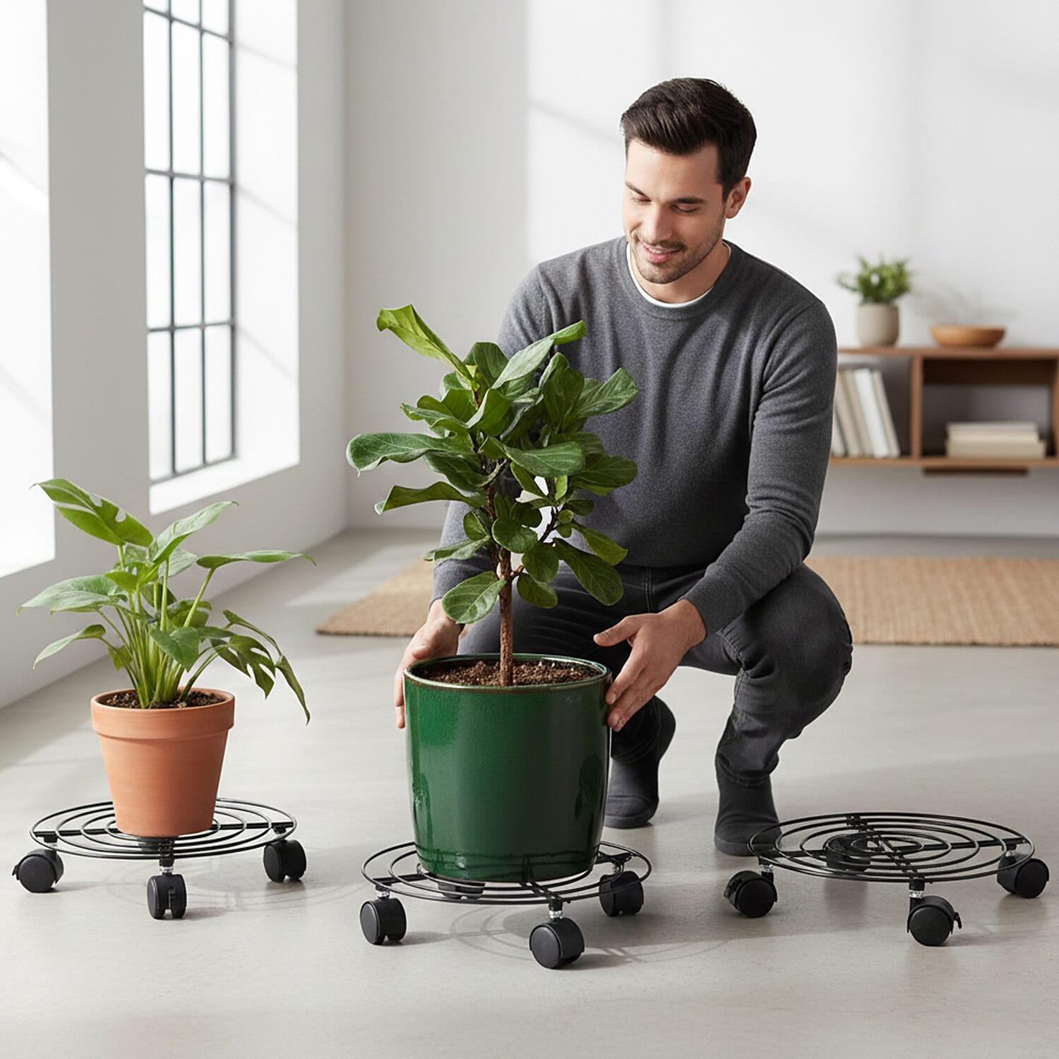 LIVMORE Plant Pot Mover - Set of 3 (Max Weight 15kg-27cm Diameter)