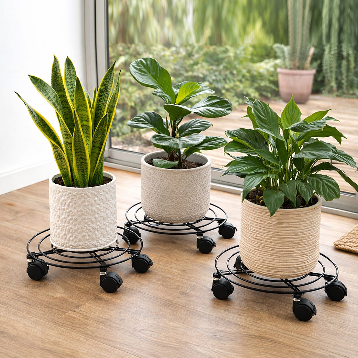 LIVMORE Plant Pot Mover - Set of 3 (Max Weight 15kg-27cm Diameter)