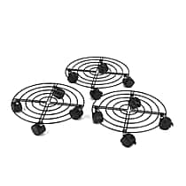 LIVMORE Pot Mover with Rolling Casters with Locking - Set of 3 (max weight 15kg-27cm diameter)