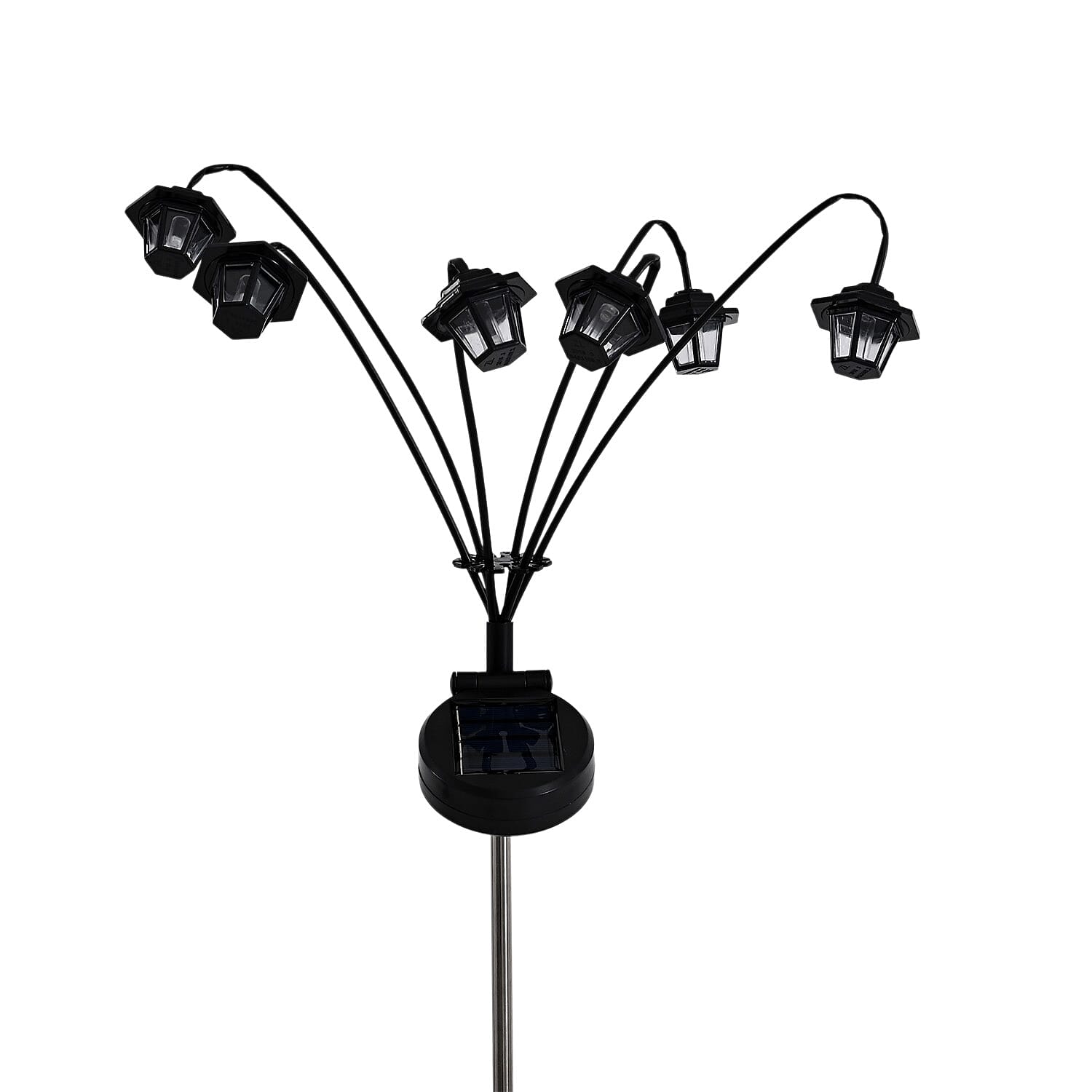 Set of 2 Solar Firefly Garden Lights - Warm White LED Starburst Swaying Lights (64cm), 8 Modes Waterproof Outdoor Path & Patio Decoration - Black