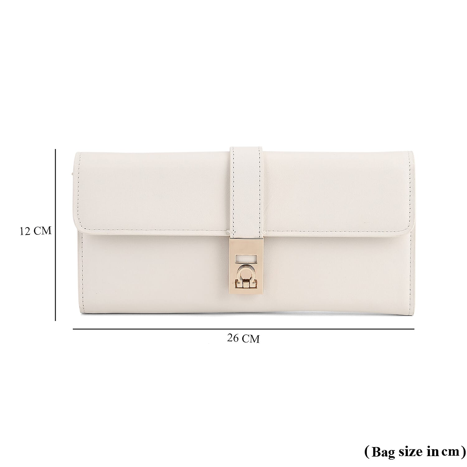 Genuine Leather RFID Blocking Travel Clutch with Chain Strap - White