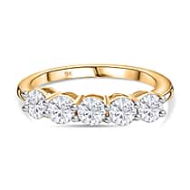 LUXURIANT 1 Ct. Lab Grown Diamond 5-Stone Ring in 9K Yellow Gold (SI-GH)