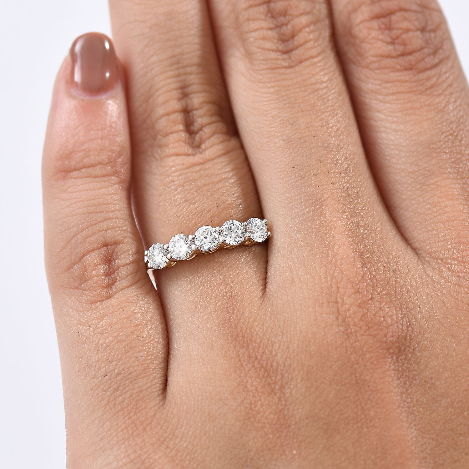 Today Only Deal - Luxuriant 9K Yellow Gold Lab Grown Diamond (SI-GH) 5 Stone Ring 1.00 Ct.